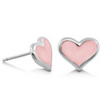 Lauren G. Adams Girls Baby Hearts Post Earrings (Silver/Pink